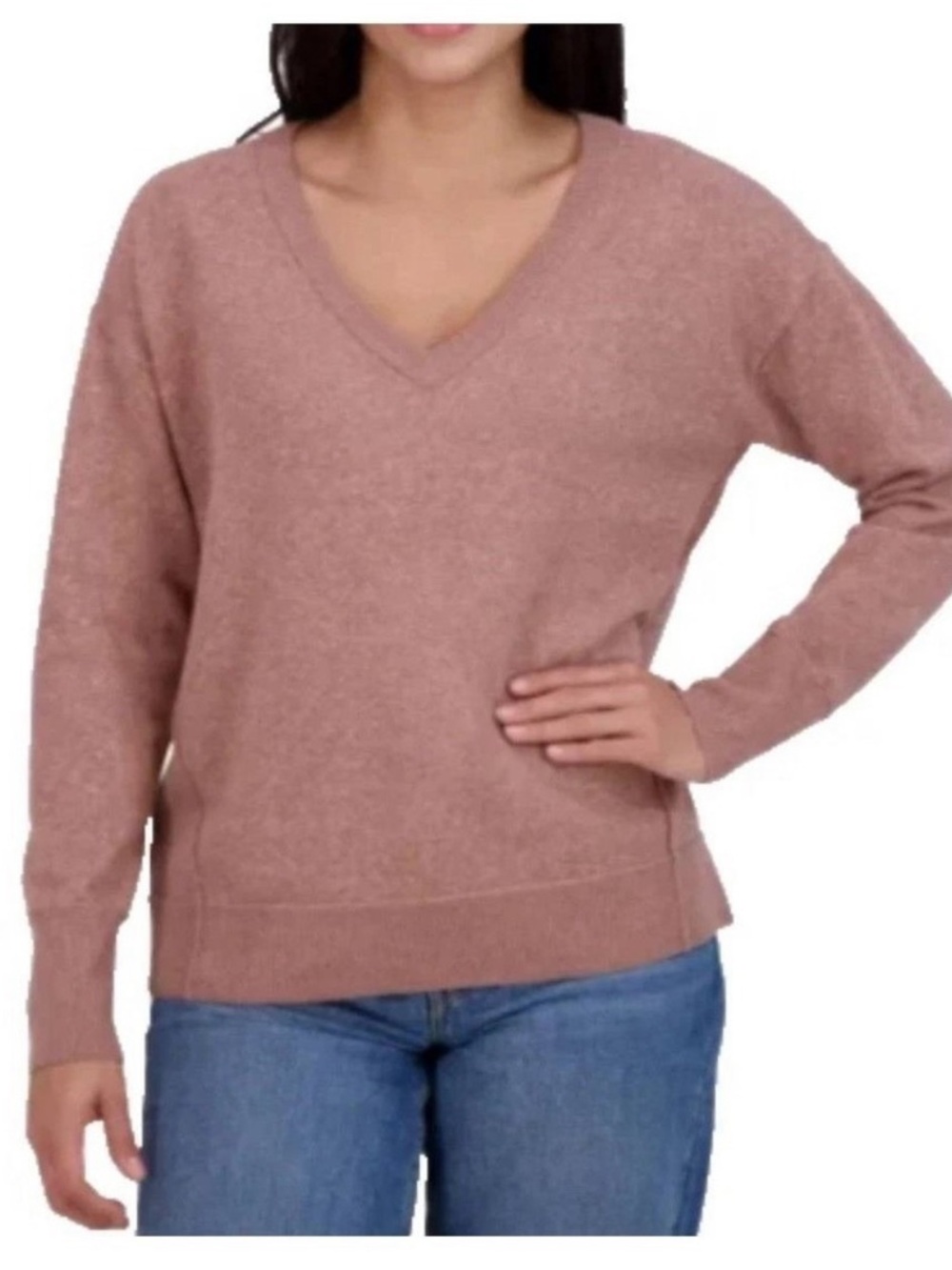 LUCKY BRAND Mauve V-Neck Cozy Sweater Size XL New with tag